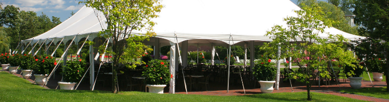 Tent in park for an event