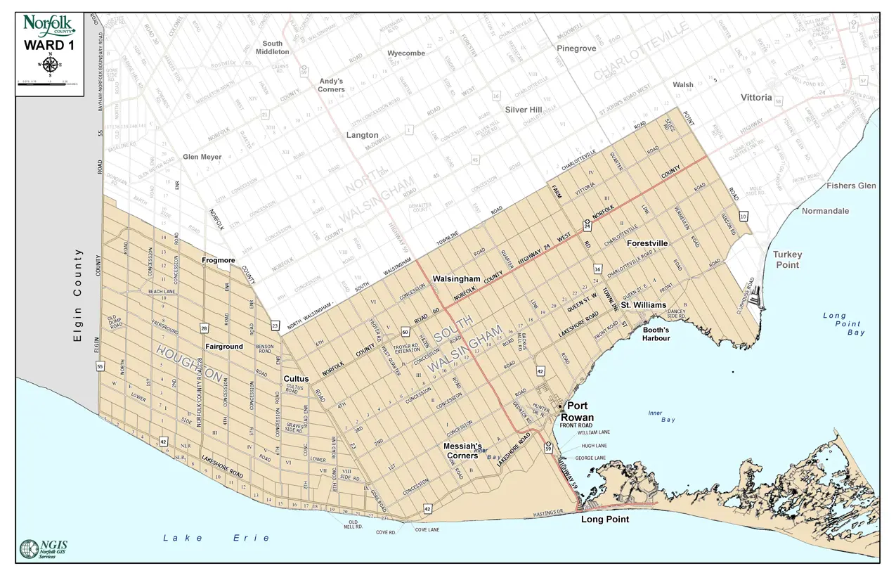 Large Norfolk County Map
