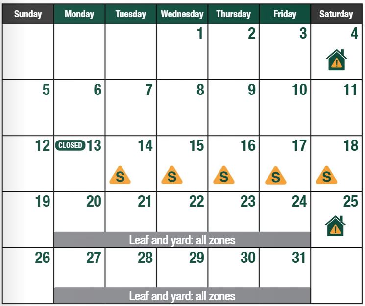 October calendar