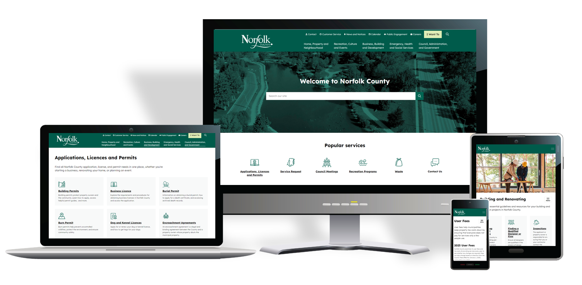 Responsive views of norfolk county website