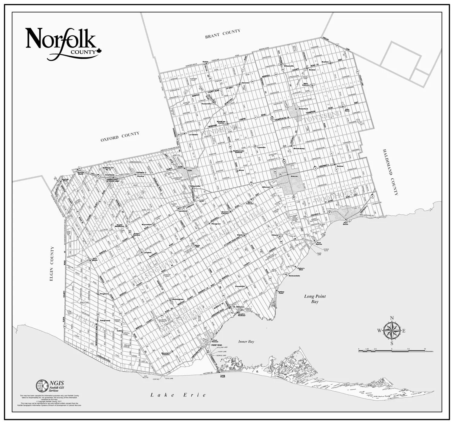 Norfolk County large map