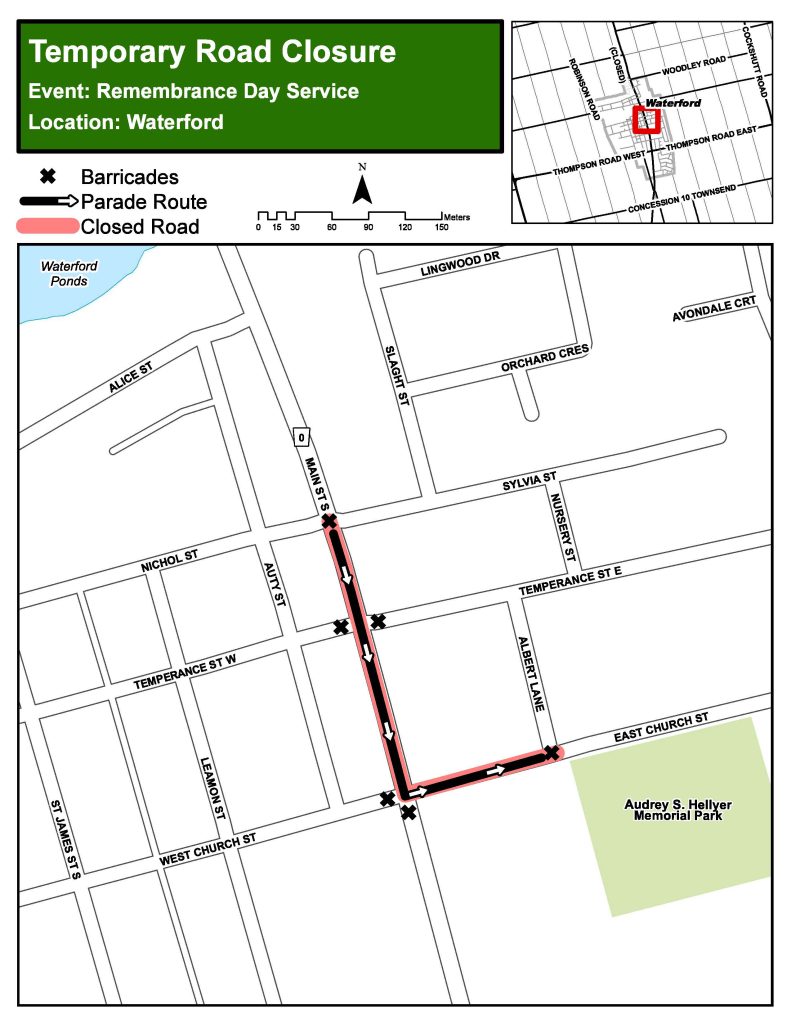 Waterford Temporary Road Closure Map