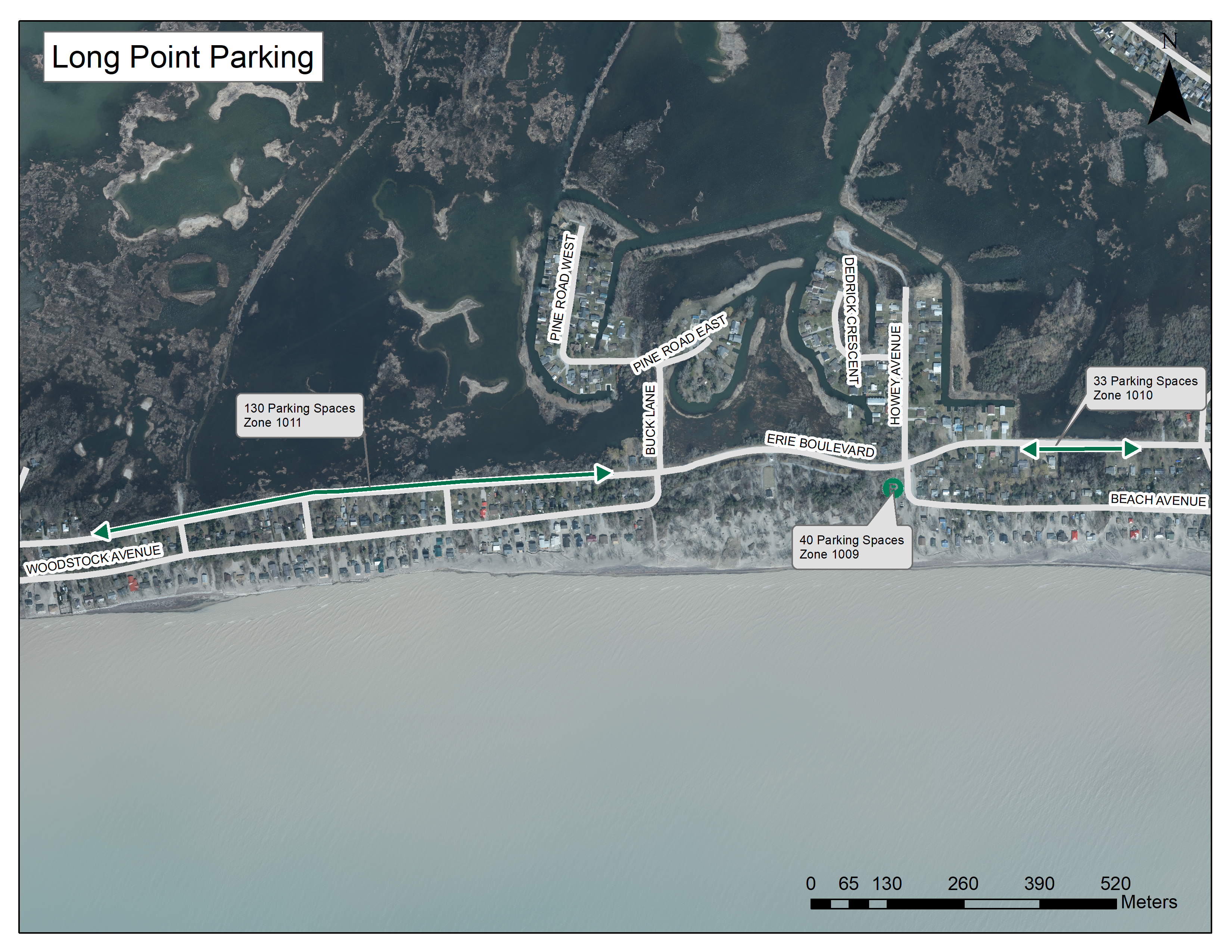 Long Point Paid Parking Map